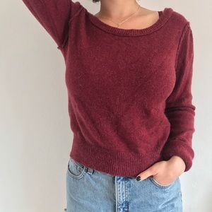 red slightly cropped FP sweater